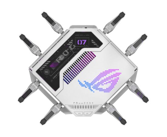 Asus WiFi 7 Tri-band Gaming Router ROG Rapture GT-BE19000AI 802.11ax 10/100/1000 Mbit/s Ethernet LAN (RJ-45) ports 1 Mesh Support Yes MU-MiMO Yes 4G/5G Antenna type External Рутеры