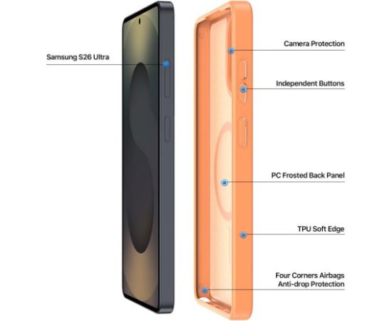 Case Dux Ducis Yind MagSafe Samsung S948 S26 Ultra orange Neoriģinālie Maciņi