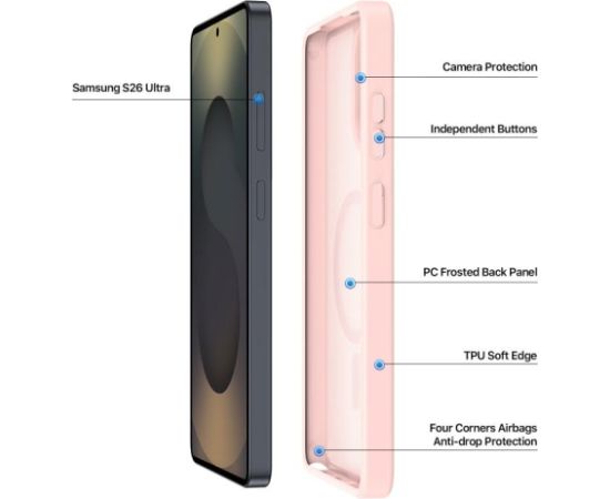 Case Dux Ducis Yind MagSafe Samsung S948 S26 Ultra pink Neoriģinālie Maciņi