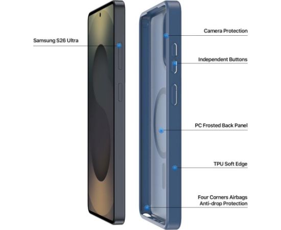 Case Dux Ducis Yind MagSafe Samsung S948 S26 Ultra dark blue Neoriģinālie Maciņi