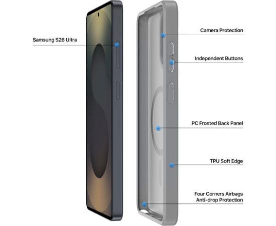 Case Dux Ducis Yind MagSafe Samsung S948 S26 Ultra grey Neoriģinālie Maciņi