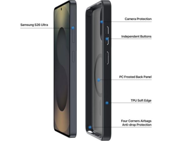 Case Dux Ducis Yind MagSafe Samsung S948 S26 Ultra black Neoriģinālie Maciņi