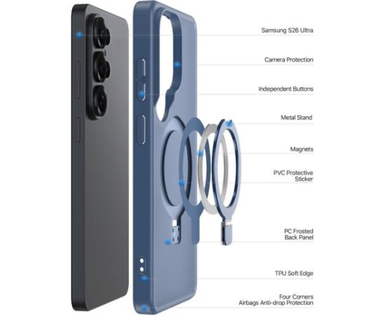 Case Dux Ducis Yind Magnetic Stand Samsung S948 S26 Ultra dark blue Neoriģinālie Maciņi