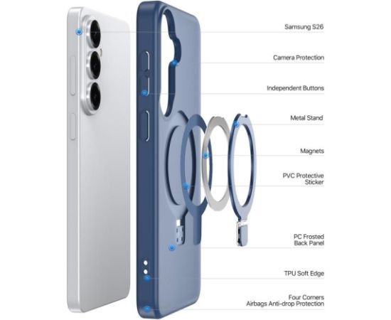 Case Dux Ducis Yind Magnetic Stand Samsung S942 S26 dark blue Neoriģinālie Maciņi