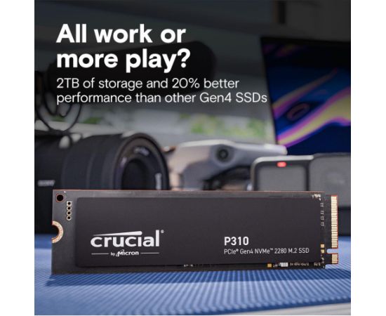 SSD CRUCIAL 220xTBW rating Read speed 7100 MB/s Write speed 6000 MB/s NVMe Yes PCI Express 4.0 M.2 1000 GB CT1000P310SSD8-T SSD Cietie Diski (Solid state drive)