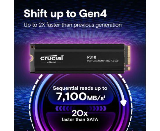 SSD PCIE G4 M.2 NVME 4TB W/HS/P310 CT4000P310SSD5 CRUCIAL SSD Cietie Diski (Solid state drive)