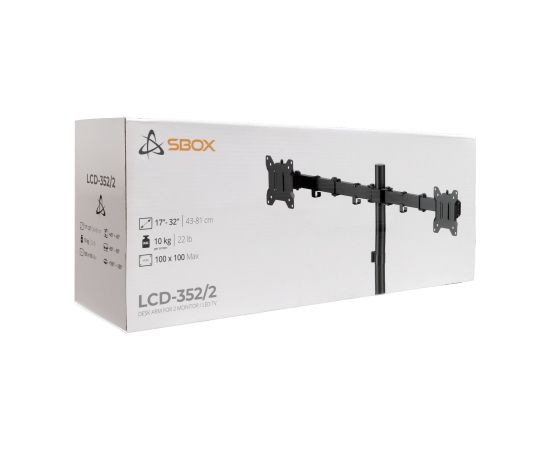 Sbox LCD-352/2-3 (17-32/2x10kg/100x100) TV un monitoru stiprinājumi, kronšteini