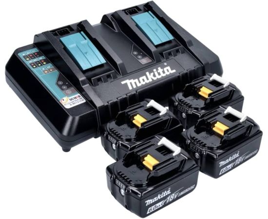 Makita Power Source Kit 18V 6Ah, set (black, 4x battery BL1860B, 1x charger DC18RD) Аккумуляторы