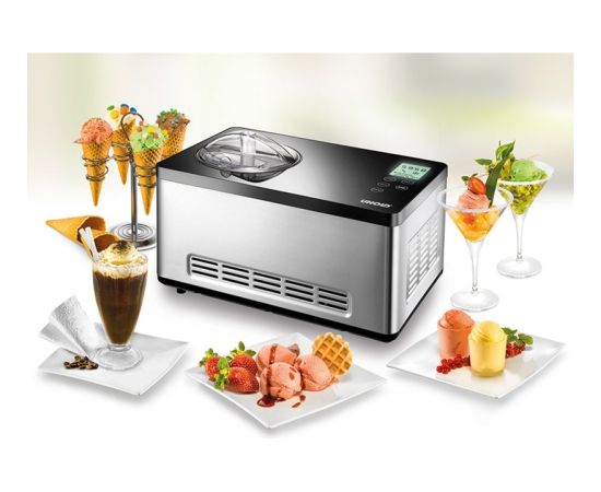 Unold ice cream maker Gusto stainless steel/black, for 2,000ml ice cream, 180 watt compressor Машины для мороженого