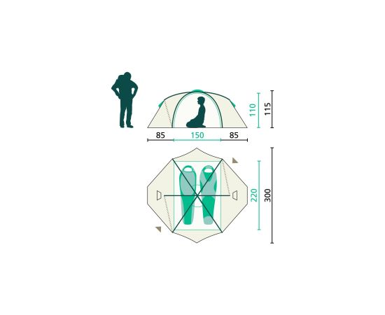 Jack Wolfskin Real Dome Lite II dome tent, green, 2024 model Jaunumi - Sports