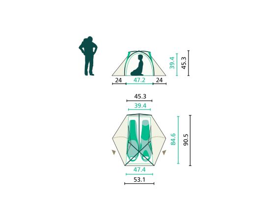 Jack Wolfskin dome tent STRATOS LITE II green, 2024 model Jaunumi - Sports