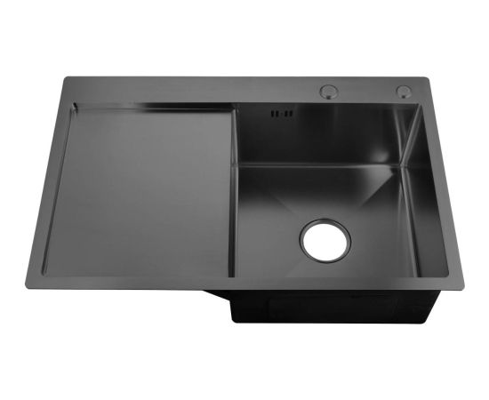 Izlietne NT AB 780x510x200mm ar virsmu, labā, grafīta, ar sifonu Nerūsējoša tērauda izlietnes