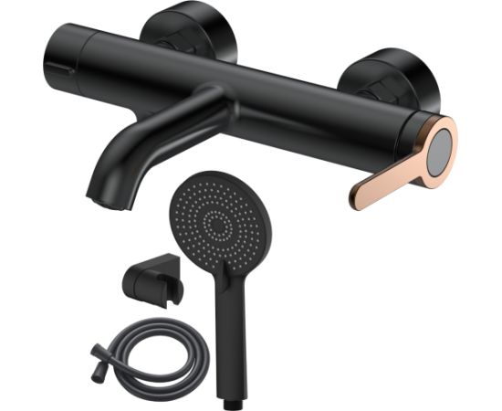 Jaucējkrāns vannas AB AMBER, ar dušas kompl., melns/zelts Jaunumi -Dārzam