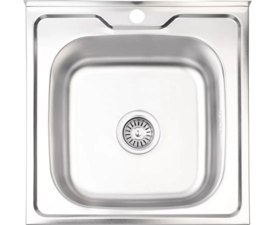 Izlietne virtuves AB 500X500x0.6MM ar sifonu, uzliekama Nerūsējoša tērauda izlietnes