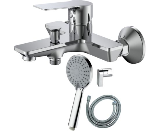 Jaucējkrāns vannas AB BRUCE, ar dušas komplektu, hromēts Новинки Для дома и сада 