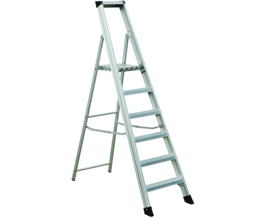 Kāpnes alumīnija profesionāla  6 pak. platf.augst 1.27/max3.2m Elkop Лестницы / подмости