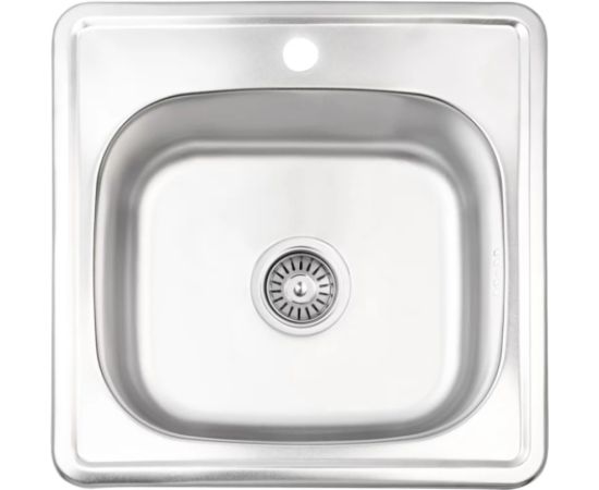 Izlietne virtuves AB 480X480X0.8MM, satīna, ar sifonu Nerūsējoša tērauda izlietnes