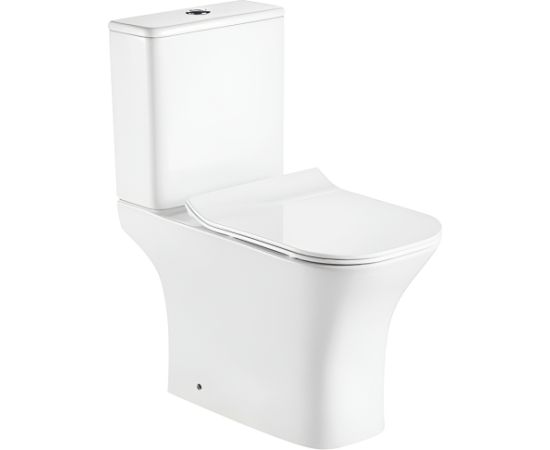 WC pods AB ZT-1215 3/6l, rimless, ar UF Slim SC vāku Напольные унитазы