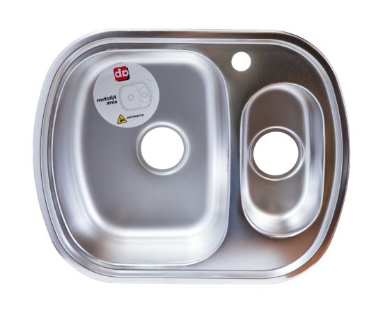 Izlietne virt. AB 600X490X0.8MM ar 1.5 bļodu, kreisā, satīna, ar sifonu Nerūsējoša tērauda izlietnes