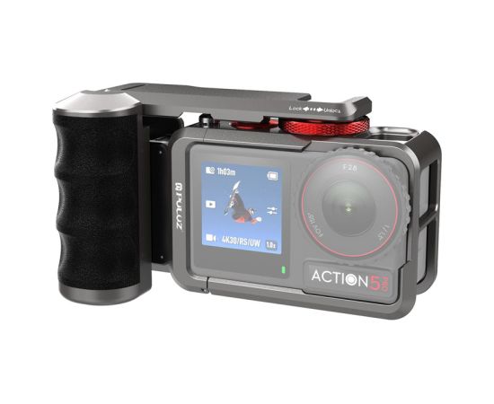 Metal protective case with Puluz handle for DJI Osmo Action 5 Pro / Action 4 / Action 3 Aksesuāri sporta kamerām