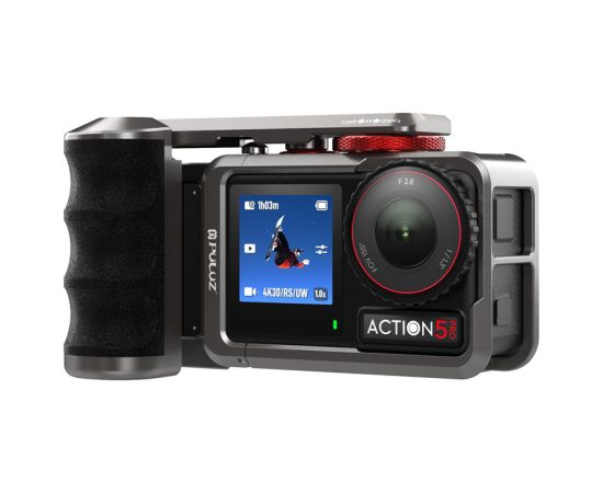 Metal protective case with Puluz handle for DJI Osmo Action 5 Pro / Action 4 / Action 3 Aksesuāri sporta kamerām