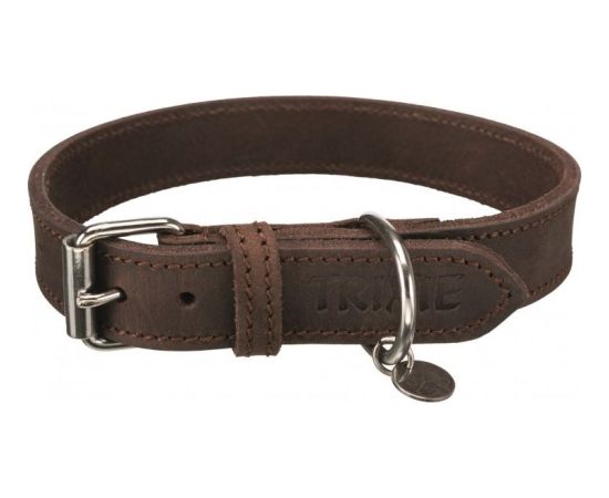 Trixie Obroża Rustic z grubej skóry, L: 48–56 cm/30 mm, ciemnobrązowa Citas preces