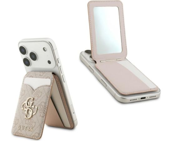 Guess MagSafe Maks ar Statīvu un Spoguli 4G Rozā Neoriģinālie Maciņi