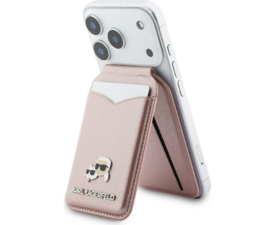Karl Lagerfeld Karl Lagerfeld MagSafe Kartes Turētājs‑Maks Ar Spoguli Rozā Neoriģinālie Maciņi
