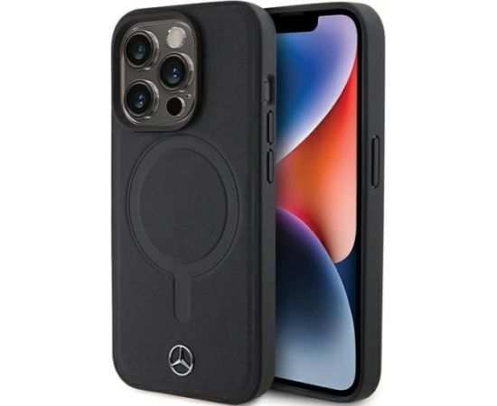 Mercedes Smooth Leather MagSafe Back Case Aizsargapvalks Priekš Apple iPhone 15 Pro Neoriģinālie Maciņi