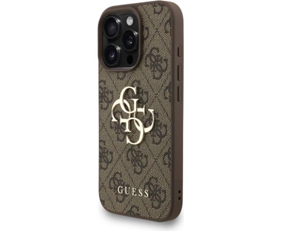 Guess PU 4G Metal Logo Strap Case Aizsargapvalks priekš Apple iPhone 16 Pro Neoriģinālie Maciņi