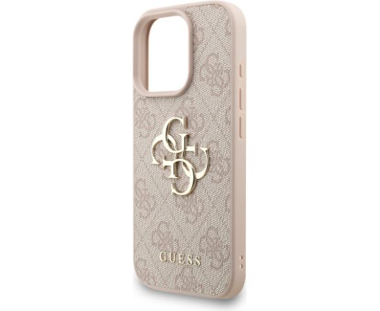 Guess PU 4G Metal Logo Strap Case Aizsargapvalks priekš iPhone 16 Pro Max / rozā Neoriģinālie Maciņi