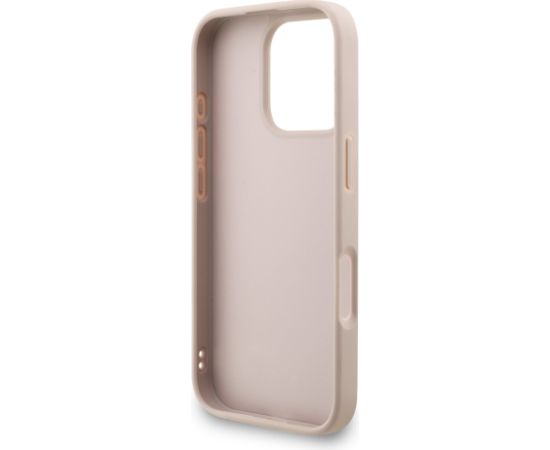 Guess PU 4G Metal Logo Strap Case Aizsargapvalks priekš iPhone 16 Pro Max / rozā Neoriģinālie Maciņi