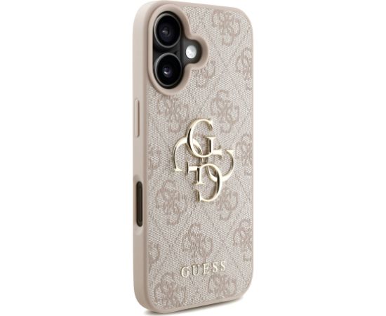 Guess PU 4G Metal Logo Strap Case Aizsargapvalks priekš iPhone 16 / rozā Neoriģinālie Maciņi