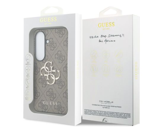 Guess PU 4G Metal Logo Case Aizsargapvalks priekš Samsung Galaxy S26 Plus Neoriģinālie Maciņi