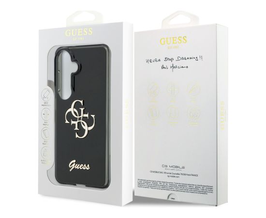 Guess IML 4G Script Metal Logo Case Aizsargapvalks priekš Samsung Galaxy S26 Neoriģinālie Maciņi