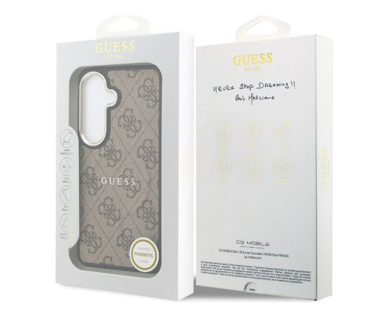Guess PU Leather 4G Gold Frame Magnetic Case Aizsargapvalks priekš Samsung Galaxy S26 Neoriģinālie Maciņi