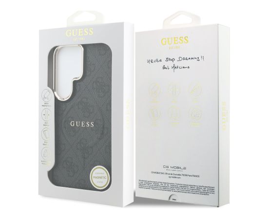 Guess PU Leather 4G Gold Frame Magnetic Case Aizsargapvalks priekš Samsung Galaxy S26 Ultra Neoriģinālie Maciņi