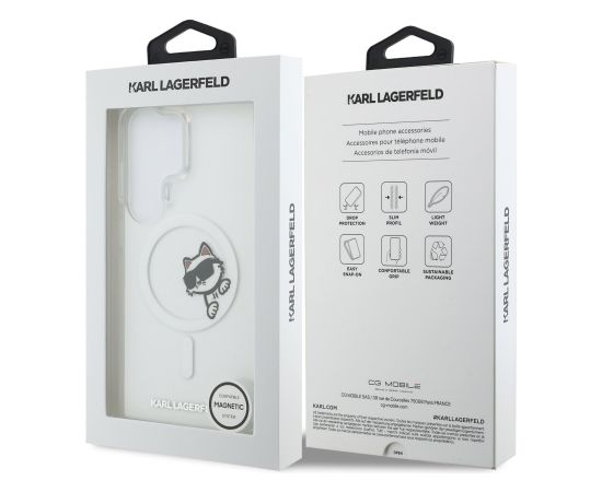 Karl Lagerfeld IML Choupette Peekaboo Logo Magnetic Case Aizsargapvalks priekš Samsung Galaxy S26 Ultra Neoriģinālie Maciņi