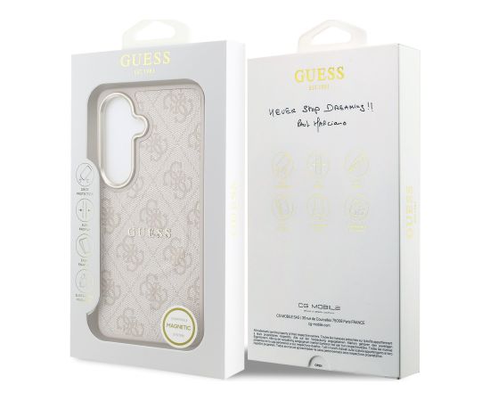Guess PU Leather 4G Gold Frame Magnetic Case Aizsargapvalks priekš Samsung Galaxy S26 Neoriģinālie Maciņi