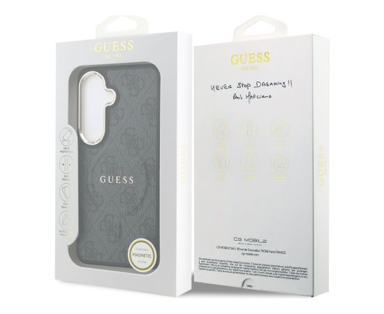 Guess PU Leather 4G Gold Frame Magnetic Case Aizsargapvalks priekš Samsung Galaxy S26 Neoriģinālie Maciņi