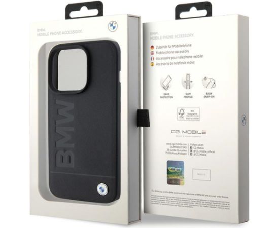 BMW Leather Hot Stamp Case Aizmugurējais Ādas Apvalks Priekš Apple iPhone 15 Pro Neoriģinālie Maciņi