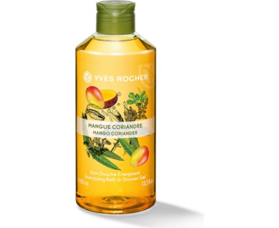 Yves Rocher, Mango Coriander, Mango, Energising, Shower Gel, All Skin Types, 400 ml Dušas želejas ķermenim