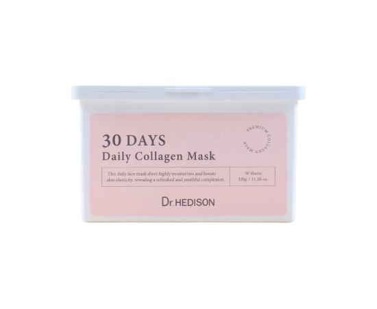 Set, Dr. Hedison, 30 Days Daily Collagen, Vegan, Intense Hydration, Sheet Mask, Face, Daily, 30 pcs, 320 g Sejas kopšana