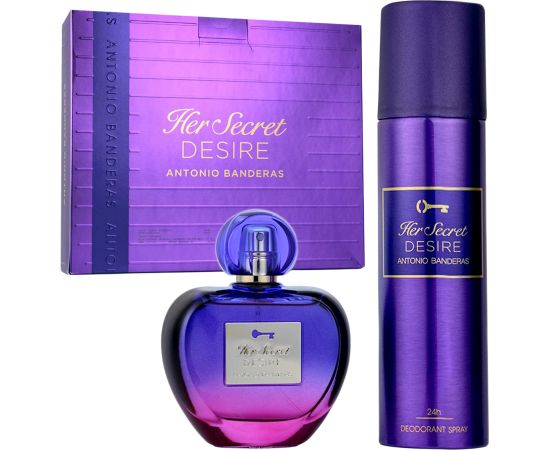 Set Antonio Banderas: Her Secret Desire, Eau De Toilette, For Women, 80 ml + Her Secret Desire, Deodorant Spray, For Women, 150 ml Парфюмерные наборы