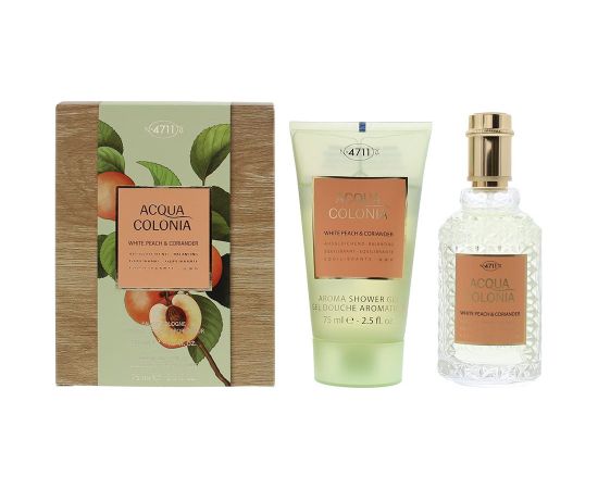 Set 4711: Acqua Colonia White Peach & Coriander, Eau De Cologne, Unisex, 50 ml + Acqua Colonia, White Peach & Coriander, Moisturizing, Shower Gel, Body, All Skin Types, 75 ml Dāvanu komplekti