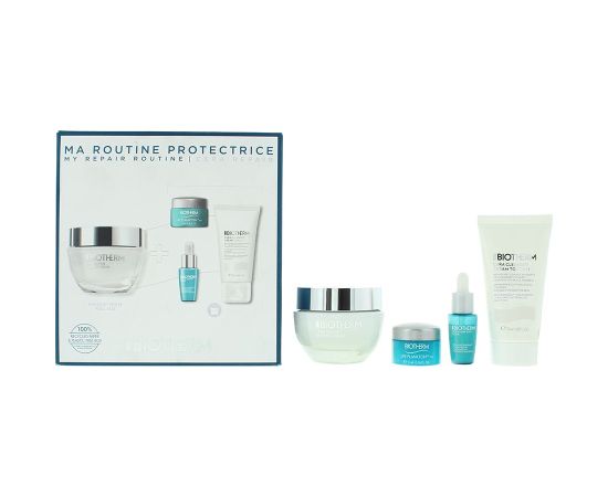 Set Biotherm: Life Plankton, Anti-Ageing, Morning & Evening, Eye Cream, 5 ml + Life Plankton Elixir, Regenerating, Day & Night, Serum, For Face, 7 ml + Cera Repair, Barrier Repair, Cream, For Face, 50 ml + Cera, Eliminates Impurities, Cleansing Foaming Cr Dāvanu komplekti