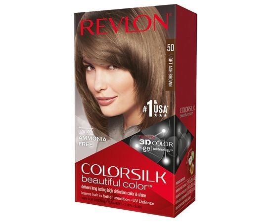 Revlon, Colorsilk, Permanent Hair Dye, 50 Light Ash Brown, 130 ml Matu kopšana