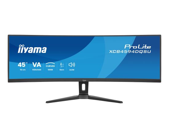 Iiyama ProLite XCB4594DQSU-B1 (113 cm (44.5 inches), black (matt), DQHD, VA, curved, HDMI, DP, USB-C, USB hub) Monitori
