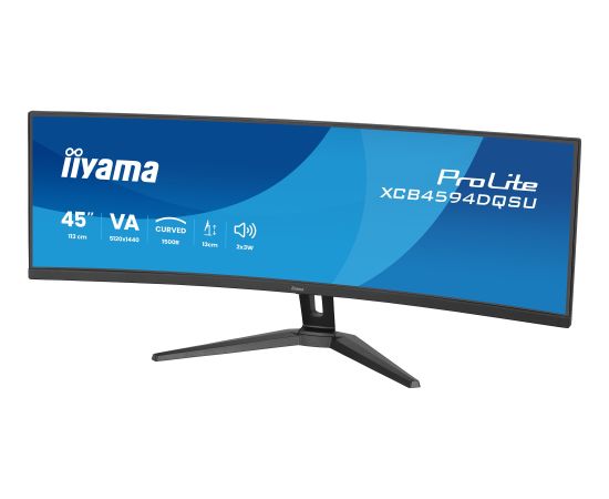 Iiyama ProLite XCB4594DQSU-B1 (113 cm (44.5 inches), black (matt), DQHD, VA, curved, HDMI, DP, USB-C, USB hub) Monitori