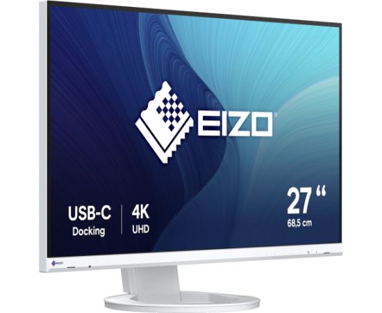 EIZO EV2740S FlexScan, LED monitor, - 27 - white, UltraHD/4K, IPS, USB-C, HDMI, DP, USB hub Monitori